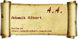 Adamik Albert névjegykártya