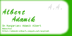 albert adamik business card